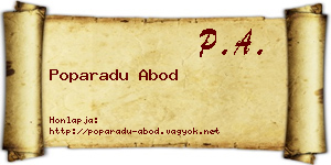 Poparadu Abod névjegykártya